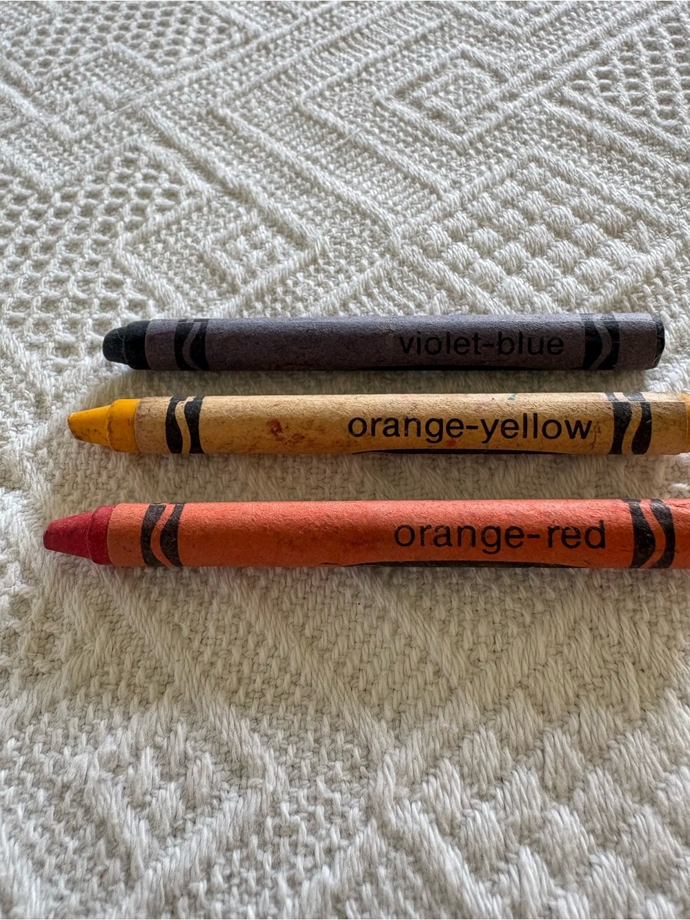 Crayon Decorative Accent Set - Orange-Red, Orange-Yellow, Violet-Blue